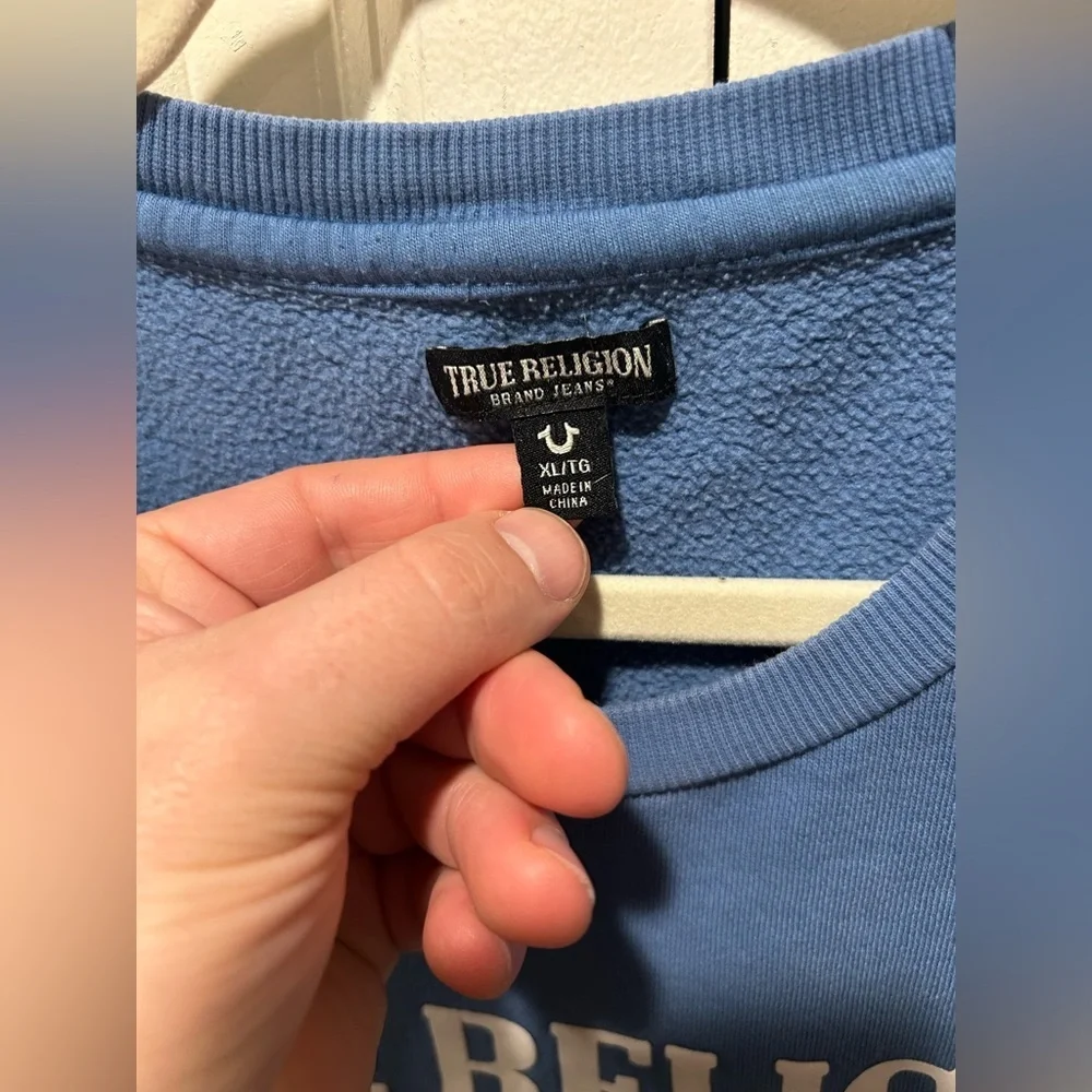 True‎ Religion Federal Blue Ombré Sweatshirt , size XL